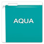 Pendaflex Colored Reinforced Hanging Folders, Letter Size, 1/5-Cut Tabs, Aqua, 25/Box