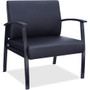 Lorell Big & Tall Guest Chair - Steel Frame Material - Four-legged Base - Black - Bonded Leather - Armrest