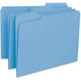 Smead Interior File Folders, 1/3-Cut Tabs: Assorted, Letter Size, 0.75" Expansion, Blue, 100/Box (SMD10239) View Product Image