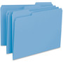 Smead Interior File Folders, 1/3-Cut Tabs: Assorted, Letter Size, 0.75" Expansion, Blue, 100/Box