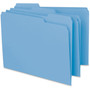 Smead Interior File Folders, 1/3-Cut Tabs: Assorted, Letter Size, 0.75" Expansion, Blue, 100/Box