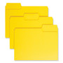 Smead SuperTab Colored File Folders, 1/3-Cut Tabs: Assorted, Letter Size, 0.75" Expansion, 11-pt Stock, Yellow, 100/Box