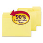 Smead SuperTab Colored File Folders, 1/3-Cut Tabs: Assorted, Letter Size, 0.75" Expansion, 11-pt Stock, Yellow, 100/Box