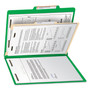 Smead Top Tab Classification Folders, Four SafeSHIELD Fasteners, 2" Expansion, 1 Divider, Letter Size, Green Exterior, 10/Box