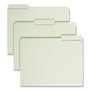 Smead Expanding Recycled Heavy Pressboard Folders, 1/3-Cut Tabs: Assorted, Letter Size, 2" Expansion, Gray-Green, 25/Box