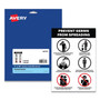 Avery Preprinted Surface Safe Wall Decals, 7 x 10, Prevent Germs from Spreading, White/Black Face, Black Graphics, 5/Pack
