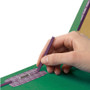 Smead 6-Section Pressboard Top Tab Pocket Classification Folders, 6 SafeSHIELD Fasteners, 2 Dividers, Legal Size, Green, 10/Box