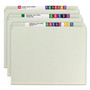 Smead Recycled Pressboard Fastener Folders, Straight Tabs, Two SafeSHIELD Fasteners, 2" Expansion, Letter Size, Gray-Green, 25/Box