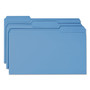 Smead Colored File Folders, 1/3-Cut Tabs: Assorted, Legal Size, 0.75" Expansion, Blue, 100/Box