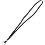 Advantus 36" Deluxe Lanyard with Key Ring - Ring Attachment - 36" Length - Black - Nylon, Cotton