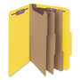 Smead Eight-Section Pressboard Top Tab Classification Folders, Eight SafeSHIELD Fasteners, 3 Dividers, Legal Size, Yellow, 10/Box
