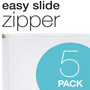 Pendaflex Poly Zip Envelope, Zipper Closure, 10 x 13, Clear, 5/Pack (PFX84190) View Product Image