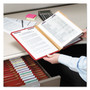 Smead Eight-Section Pressboard Top Tab Classification Folders, 8 SafeSHIELD Fasteners, 3 Dividers, Legal Size, Bright Red, 10/Box