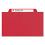 Smead Eight-Section Pressboard Top Tab Classification Folders, 8 SafeSHIELD Fasteners, 3 Dividers, Legal Size, Bright Red, 10/Box