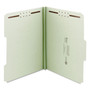 Smead Recycled Pressboard Fastener Folders, 1" Expansion, 2 Fasteners, Legal Size, Gray-Green Exterior, 25/Box (SMD20003) View Product Image