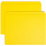 Smead Colored Straight Tab Cut Letter Recycled Top Tab File Folder - 8 1/2" x 11" - 3/4" Expansion - 11 pt. - 2 Plys - Yellow