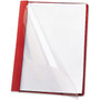 Smead Poly Report Cover, Tang Clip, Letter, 1/2" Capacity, Clear/Red, 25/Box (SMD87461) View Product Image