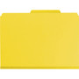Smead 6-Section Pressboard Top Tab Pocket Classification Folders, 6 SafeSHIELD Fasteners, 2 Dividers, Legal Size, Yellow, 10/Box