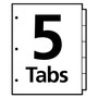 Avery Write and Erase Big Tab Durable Plastic Dividers, Expandable Pocket, 3-Hole Punched, 5-Tab, 11 x 8.5, Assorted, 1 Set