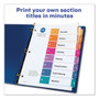 Avery Customizable TOC Ready Index Multicolor Tab Dividers, Uncollated, 8-Tab, 1 to 8, 11 x 8.5, White, 24 Sets