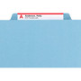 Smead Six-Section Pressboard Top Tab Classification Folders, Six SafeSHIELD Fasteners, 2 Dividers, Legal Size, Blue, 10/Box