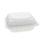 Pactiv Evergreen EarthChoice Vented Microwavable MFPP Hinged Lid Container, 8.5 x 8.5 x 3.1, White, Plastic, 146/Carton (PCTYCNW0851) View Product Image