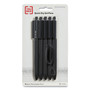 TRU RED Quick Dry Gel Pen, Retractable, Bold 1 mm, Black Ink, Black Barrel, 5/Pack