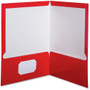 Oxford Letter Pocket Folder - 8 1/2" x 11" - 100 Sheets Capacity - 2 Pocket(s) - Red - Laminated, High Gloss, Soil Resistant, Moisture Resistant, Die-cut