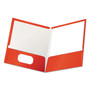Oxford Letter Pocket Folder - 8 1/2" x 11" - 100 Sheets Capacity - 2 Pocket(s) - Red - Laminated, High Gloss, Soil Resistant, Moisture Resistant, Die-cut