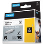 DYMO Rhino Heat Shrink Tubes Industrial Label Tape, 0.5" x 5 ft, White/Black Print