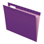 Pendaflex Colored Reinforced Hanging Folders, Letter Size, 1/5-Cut Tabs, Violet, 25/Box