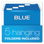 Pendaflex Desktop File With Hanging Folders, Letter Size, 6" Long, Blue