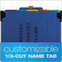 Pendaflex Hanging-Style Personnel Folders, 5 Dividers with 1/5-Cut Tabs, Letter Size, 1/3-Cut Exterior Tabs, Blue