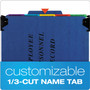 Pendaflex Hanging-Style Personnel Folders, 5 Dividers with 1/5-Cut Tabs, Letter Size, 1/3-Cut Exterior Tabs, Blue
