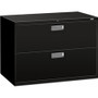 HON Brigade 600 H692 Lateral File - 28.4" Height x 42" Width x 18" Depth - 2 - Finish: Black