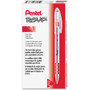 Pentel R.S.V.P. Ballpoint Pen, Stick, Fine 0.7 mm, Red Ink, Clear/Red Barrel, Dozen