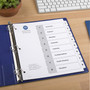 Avery Customizable Table of Contents Ready Index Black and White Dividers, 8-Tab, 1 to 8, 11 x 8.5, White, 6 Sets