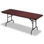 Iceberg Premium Wood Laminate Folding Table - Melamine Rectangle Top - Traditional Style - 300 lb Capacity - 72" Table Top Length x 30" Table Top Width x 0.75" Table Top Thickness - 29" Height - (ICE55224)