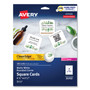 Avery Square Clean Edge Cards with Sure Feed Technology, Laser, 2.5 x 2.5, White, 180 Cards, 9 Cards/Sheet, 20 Sheets/Pack