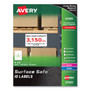 Avery Surface Safe ID Labels, 4 x 6, White, 2/Sheet, 50 Sheets/Box (AVE61505) View Product Image