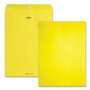 Quality Park Clasp Envelope, 28 lb Bond Weight Paper, #90, Square Flap, Clasp/Gummed Closure, 9 x 12, Yellow, 10/Pack
