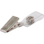 Advantus ID Badge Clip Adapters - Metal, Vinyl - Silver