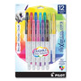 Pilot FriXion Colors Erasable Porous Point Pen, Stick, Bold 2.5 mm, Assorted Ink and Barrel Colors, 12/Pack