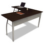 Linea Italia Trento Line L-Shaped Desk, 59.13" x 59.13" x 29.5", Mocha/Gray (LITTR737MOC) View Product Image