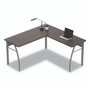 Linea Italia Trento Line L-Shaped Desk, 59.13" x 59.13" x 29.5", Mocha/Gray (LITTR737MOC) View Product Image