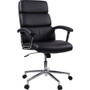 Lorell High-back Office Chair - Black Seat Color - Bonded Leather Seat Material - Black Back Color - Bonded Leather Back Material