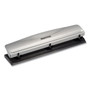 Bostitch 12-Sheet Three-Hole Punch, 9/32" Holes, Silver/Black
