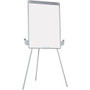 MasterVision Dry-erase Portable Tripod Easel - 29" (2.4 ft) Width x 41" (3.4 ft) Height - White Melamine Surface - Gray Aluminum Frame - Silver Stand - Rectangle