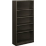 HON Brigade Steel Bookcase | 5 Shelves | 34-1/2"W | Charcoal Finish - 5 Shelf(ves) - 71" Height x 34.50" Width x 12.62" Depth - Adjustable Shelf, Reinforced, Welded, Durable, Compact - Steel
