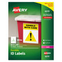Avery Durable Permanent ID Labels with TrueBlock Technology, Laser Printers, 8.5 x 11, White, 50/Pack